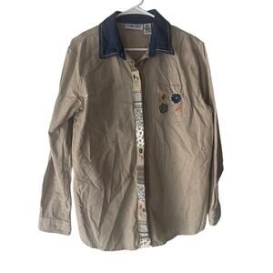 Cabin Creek Vintage 90s Women's Size Large Embroidered Floral Button‎ Up